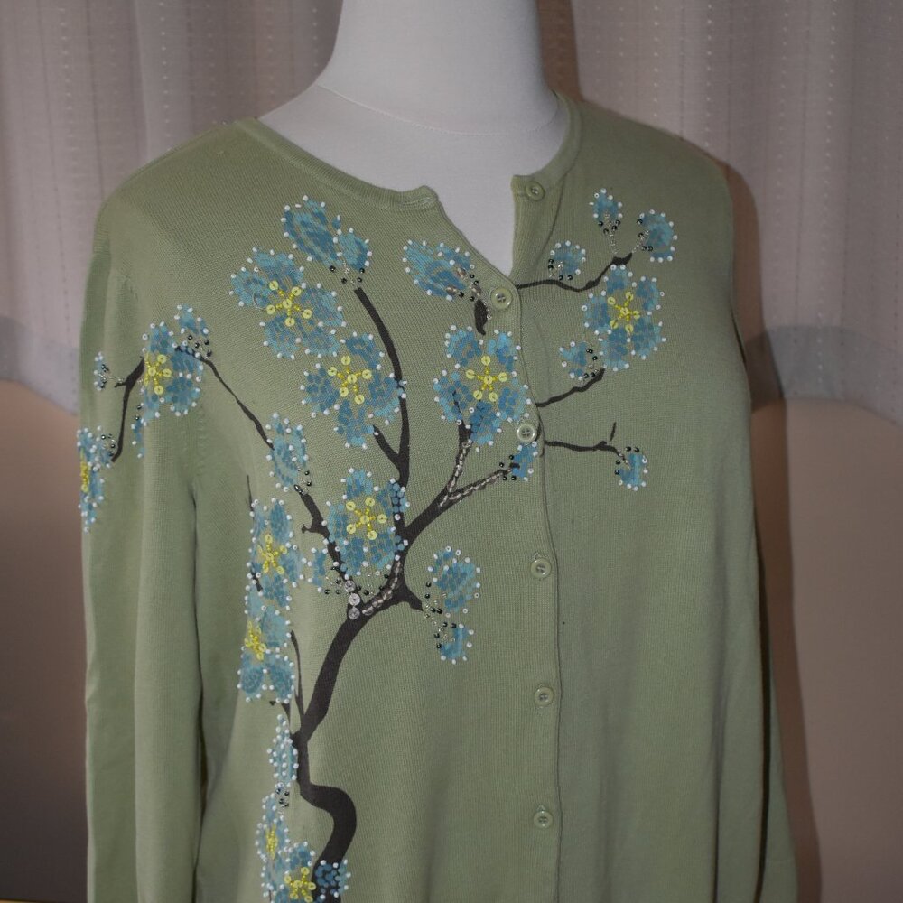 Embellished light weight cardigan sweater 2X